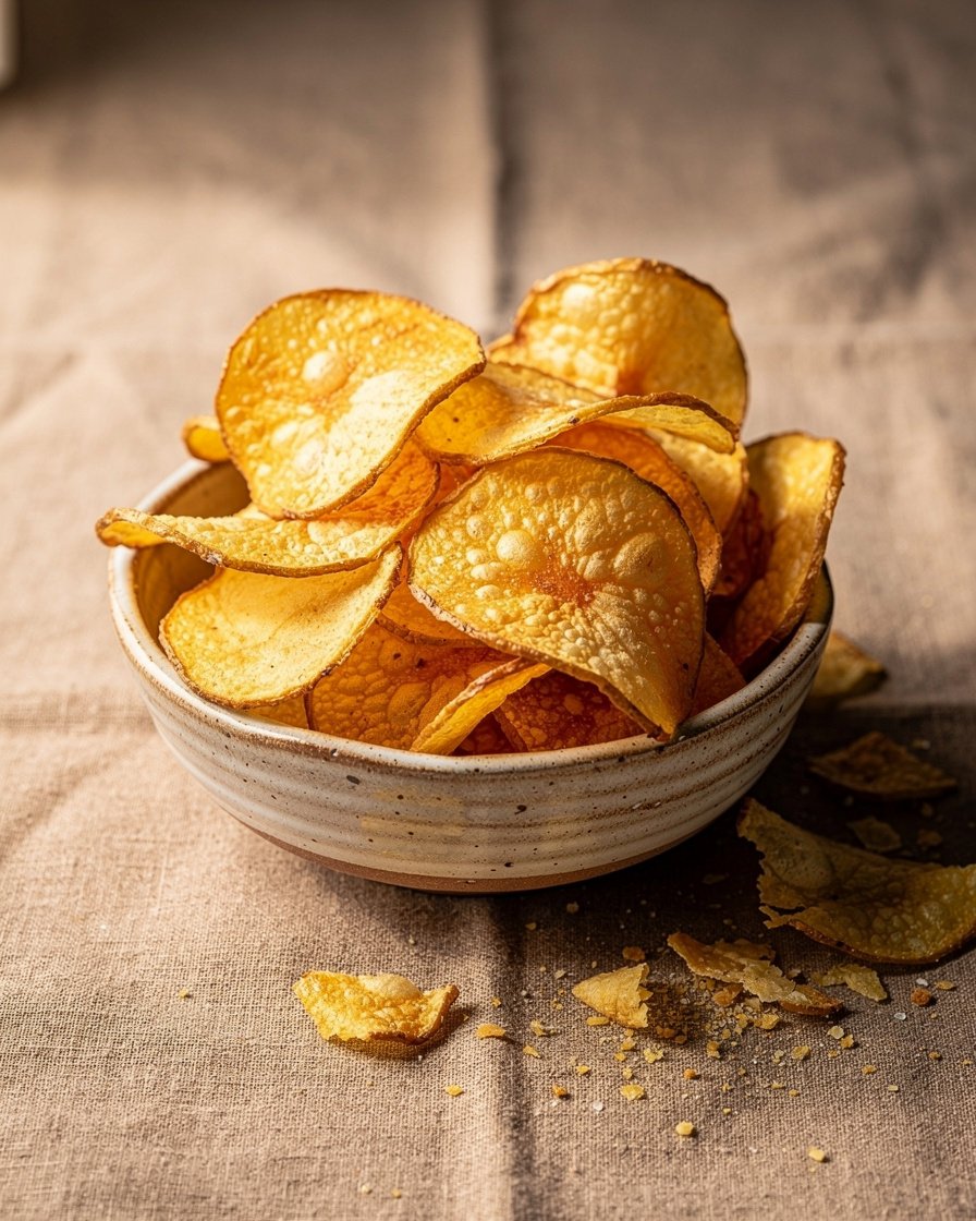Bol de chips artisanales dorées